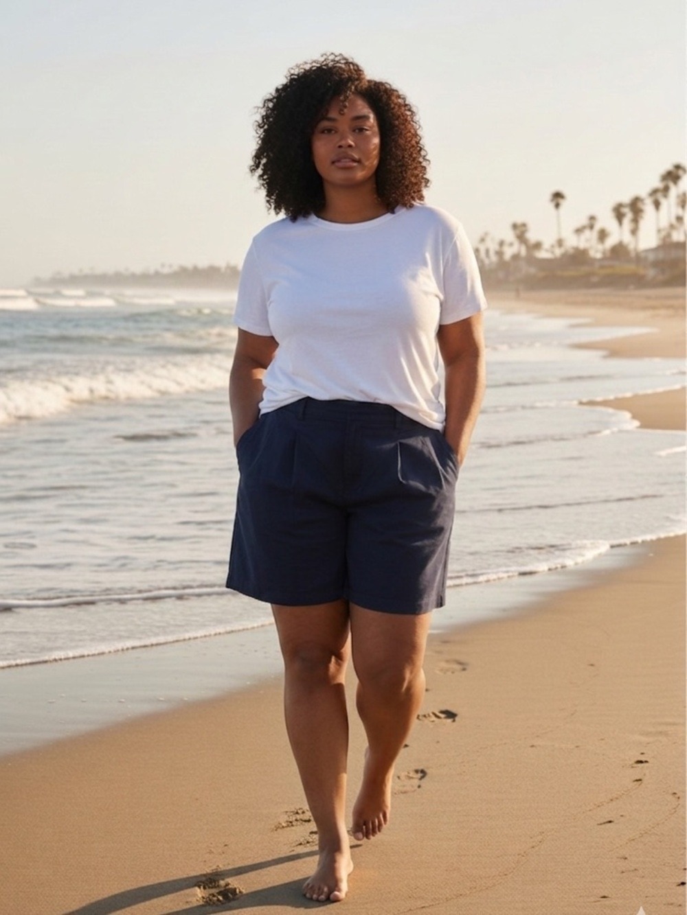 Liverpool Los Angeles Shanna Shorts Navy Blue 5" Inseam Plus Size 20W